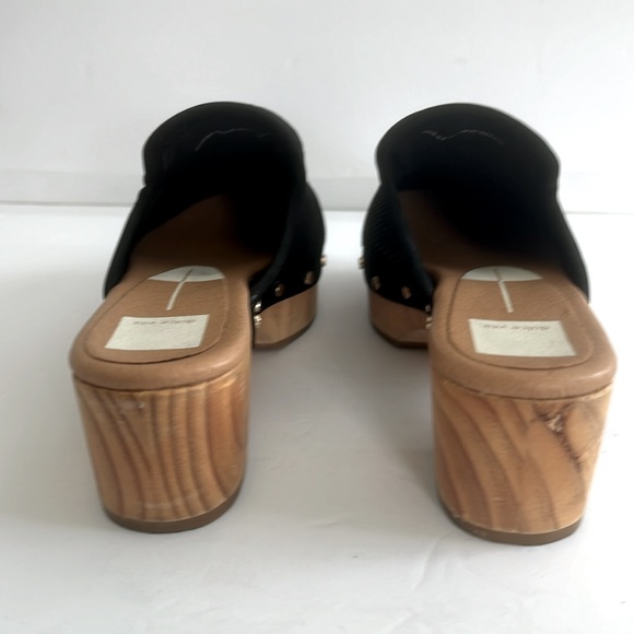Dolce Vita Black Nubuck Slip On Block Heel Clogs Platform Shoes Size 6.5 NEW - Picture 8 of 10